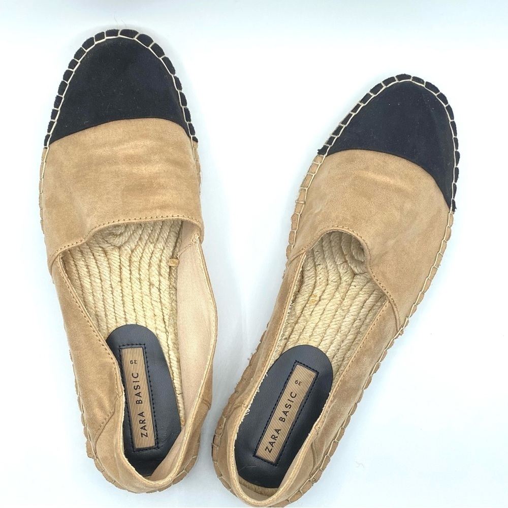 ZARA Basic Elegant Two-Tone Espadrilles Tan and Black - New - EU39 - US8 - Picture 2 of 14